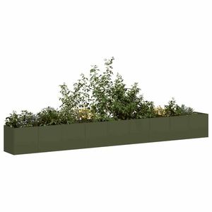 vidaXL Jardinieră verde măsline 360x40x40 cm oțel laminat la rece imagine