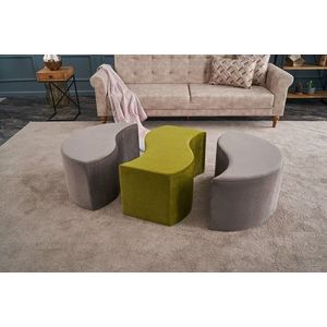 Taburet Alya Puf, Balcab Home, 120x80x40 cm, lemn, mink/verde imagine