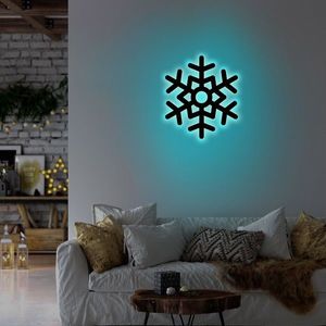 Lampa de perete Snowflake 2, Neon Graph, 28x32 cm, albastru imagine