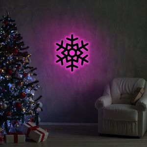 Lampa de perete Snowflake 2, Neon Graph, 28x32 cm, roz imagine