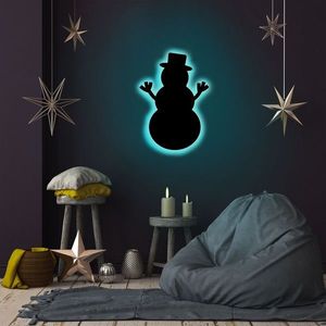 Lampa de perete Snowman 2, Neon Graph, 25x30 cm, albastru imagine