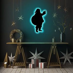 Lampa de perete Santa Claus 2, Neon Graph, 32x52 cm, albastru imagine