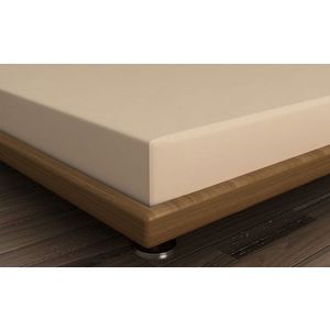 Cearceaf de pat cu elastic, 160x200 cm, 100% bumbac ranforce, Patik, Beige, bej imagine