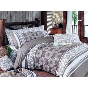 Lenjerie de pat dubla king size, Pearl Home, 172PRL68409, 3 piese, bumbac ranforce, multicolor imagine