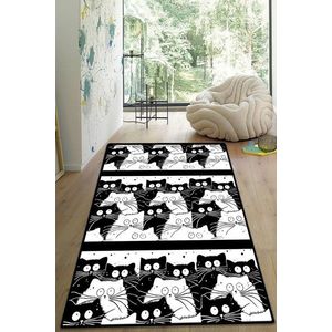 Covor, White Cats, 120x180 cm, Poliester, Multicolor imagine