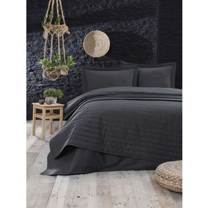 Cuvertura matlasata dubla, Monart - Anthracite, EnLora Home, 65% bumbac/35% poliester imagine