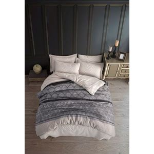 Lenjerie de pat dubla, Creative - Grey, Eponj Home, 65% bumbac/35% poliester imagine