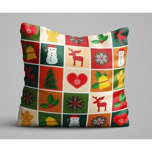 Perna, KRLNTXMAS-2, 43x43 cm, 50% bumbac / 50% poliester, Multicolor imagine