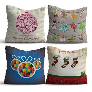 Set 4 perne decorative, NYXMAS15, 50% bumbac / 50% poliester, Multicolor imagine