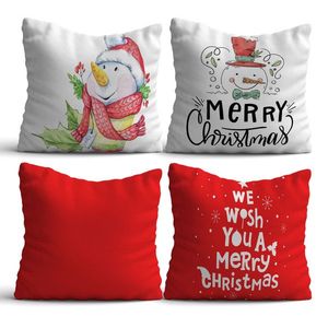 Set 4 perne decorative, NYXMAS17, 50% bumbac / 50% poliester, Multicolor imagine