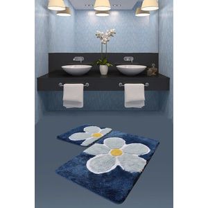 Set covorase de baie 2 piese, Chilai Home, Flower, Acril, Multicolor imagine