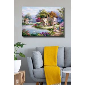 Tablou decorativ, Kanvas Tablo (70 x 100), Canvas, Lemn, Multicolor imagine