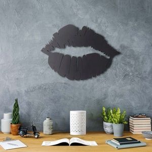 Decoratiune de perete, Lip, Metal, Dimensiune: 35 x 49 cm, Negru imagine