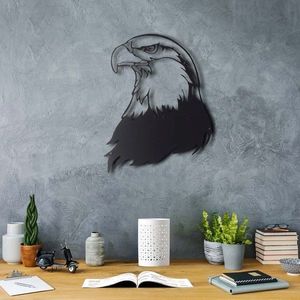 Decoratiune de perete, Noble Eagle, Metal, Dimensiune: 38 x 44 cm, Negru imagine