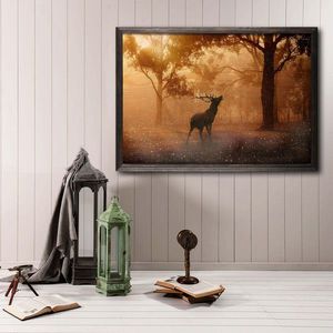 Tablou decorativ, Dream Forest, Lemn, Lemn, Multicolor imagine