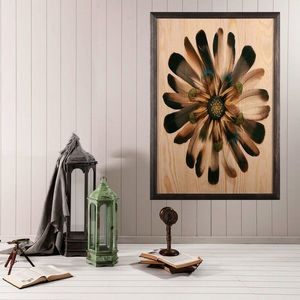 Tablou decorativ, Flower, Lemn, Lemn, Multicolor imagine