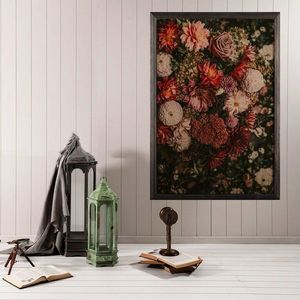 Tablou decorativ, Flower mix, Lemn, Lemn, Multicolor imagine