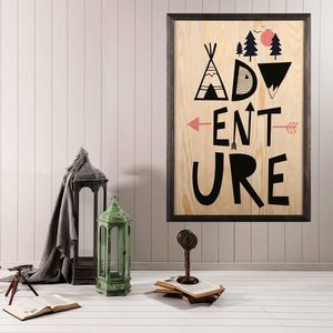 Tablou decorativ, Adventure XL, Lemn, Lemn, Multicolor imagine