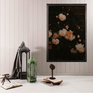 Tablou decorativ, White Flowers XL, Lemn, Lemn, Multicolor imagine