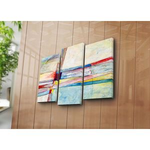 Set 3 tablouri decorative, 3PATK-102, Canvas, 20 x 39 cm, 2 piese, Multicolor imagine