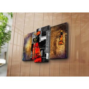 Set 3 tablouri decorative, 3PATK-103, Canvas, 20 x 39 cm, 2 piese, Multicolor imagine