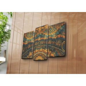 Set 3 tablouri decorative, 3PATK-110, Canvas, 20 x 39 cm, 2 piese, Multicolor imagine