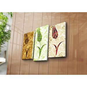 Set 3 tablouri decorative, 3PATK-82, Canvas, 20 x 39 cm, 2 piese, Multicolor imagine