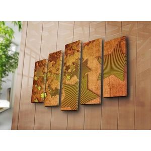 Set 5 tablouri decorative, 5PATK-200, Canvas, 19 x 70 cm, Multicolor imagine