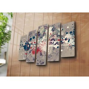 Set 5 tablouri decorative, 5PATK-215, Canvas, 19 x 70 cm, Multicolor imagine