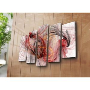 Set 5 tablouri decorative, 5PATK-246, Canvas, 19 x 70 cm, Multicolor imagine