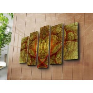 Set 5 tablouri decorative, 5PATK-247, Canvas, 19 x 70 cm, Multicolor imagine