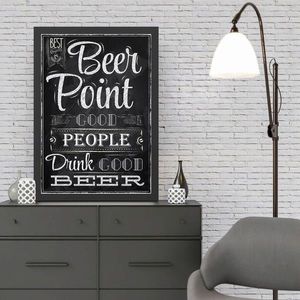 Tablou decorativ, Beer Point (40 x 55), MDF , Polistiren, Alb/Negru imagine