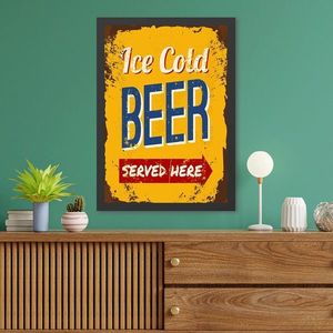 Tablou decorativ, Ice Cold Beer (40 x 55), MDF , Polistiren, Multicolor imagine