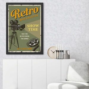 Tablou decorativ, Retro Movie 2 (40 x 55), MDF , Polistiren, Multicolor imagine