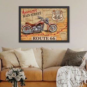 Tablou decorativ, Route 66 (40 x 55), MDF , Polistiren, Multicolor imagine