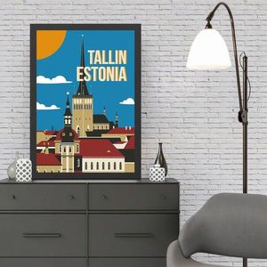 Tablou decorativ, Tallin (55 x 75), MDF , Polistiren, Multicolor imagine