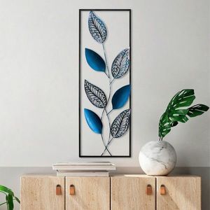 Decoratiune de perete, Leaf, Metal, Dimensiune: 32 x 90 cm, Multicolor imagine