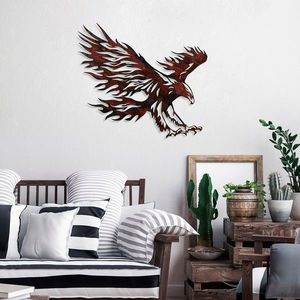 Decoratiune de perete, Eagle, Metal, Dimensiune: 71 x 63 cm, Multicolor imagine