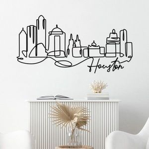 Decoratiune de perete, Houston, Metal, Grosime: 2 mm, Negru imagine