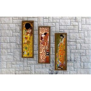 Set 3 tablouri decorative, KZM393, MDF, Imprimat UV, Multicolor imagine