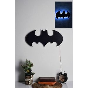 Decoratiune luminoasa LED, Batman, MDF, 60 LED-uri, Albastru imagine