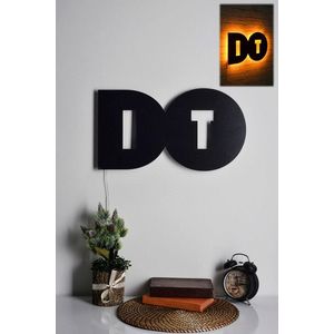 Decoratiune luminoasa LED, Do It, MDF, 60 LED-uri, Galben imagine