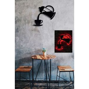 Decoratiune luminoasa LED, Coffee, MDF, 60 LED-uri, Rosu imagine