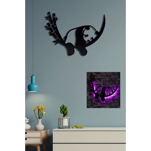 Decoratiune luminoasa LED, Baby Panda, MDF, 60 LED-uri, Roz imagine