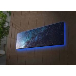 Tablou decorativ cu lumina LED, 3090NASA-012, Canvas, 30 x 90 cm, Multicolor imagine