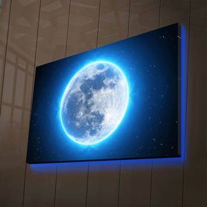 Tablou decorativ cu lumina LED, NASA-023, Canvas, Dimensiune: 45 x 70 cm, Multicolor imagine