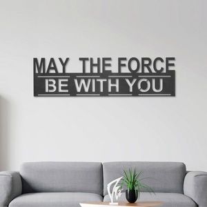 Decoratiune de perete, The Force, Metal, Dimensiune: 65 x 20 cm, Negru imagine