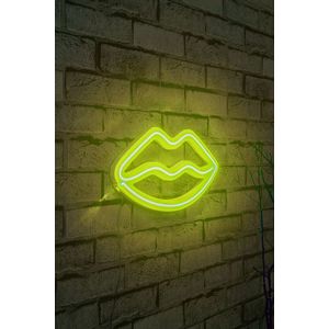 Decoratiune luminoasa LED, Lips, Benzi flexibile de neon, DC 12 V, Galben imagine