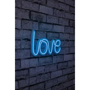 Decoratiune luminoasa LED, Love, Benzi flexibile de neon, DC 12 V, Albastru imagine