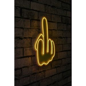 Decoratiune luminoasa LED, Middle Finger, Benzi flexibile de neon, DC 12 V, Galben imagine